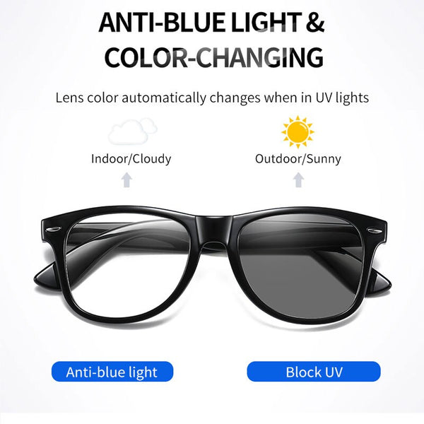 2020 Men Blue Light Blocking Glasses Women Outdoor TR Photochromic Sunglasses Anti Blue Ray Computer Glasses UV400