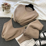 2020 New 3pcs Knitting Suit Long-sleeved Zip Jacket Cardigans Tank Top Pants Women Fashion Solid Lounge Set Casual Tracksuits
