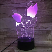 Pokemon Action Figures 3D Led Gengar Mew Dragonite Visual Night Lights Creative Anime Figma Toys Set Ralts Pocket Monster Model