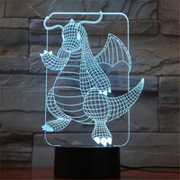 Pokemon Action Figures 3D Led Gengar Mew Dragonite Visual Night Lights Creative Anime Figma Toys Set Ralts Pocket Monster Model