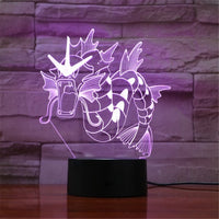 Pokemon Action Figures 3D Led Gengar Mew Dragonite Visual Night Lights Creative Anime Figma Toys Set Ralts Pocket Monster Model