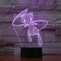 Pokemon Action Figures 3D Led Gengar Mew Dragonite Visual Night Lights Creative Anime Figma Toys Set Ralts Pocket Monster Model