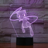 Pokemon Action Figures 3D Led Gengar Mew Dragonite Visual Night Lights Creative Anime Figma Toys Set Ralts Pocket Monster Model