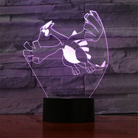 Pokemon Action Figures 3D Led Gengar Mew Dragonite Visual Night Lights Creative Anime Figma Toys Set Ralts Pocket Monster Model