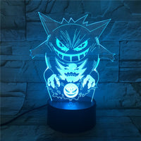 Pokemon Action Figures 3D Led Gengar Mew Dragonite Visual Night Lights Creative Anime Figma Toys Set Ralts Pocket Monster Model