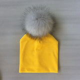 Autumn Winter Kids Girls Solid Velvet Hat With Pompon Baby Beanie Pompom Cap Children&#39;s Accessories