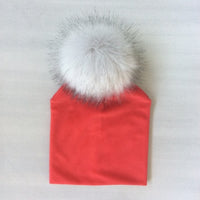 Autumn Winter Kids Girls Solid Velvet Hat With Pompon Baby Beanie Pompom Cap Children&#39;s Accessories
