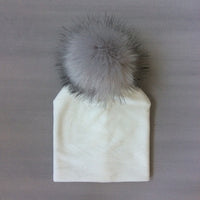 Autumn Winter Kids Girls Solid Velvet Hat With Pompon Baby Beanie Pompom Cap Children&#39;s Accessories