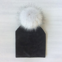 Autumn Winter Kids Girls Solid Velvet Hat With Pompon Baby Beanie Pompom Cap Children&#39;s Accessories