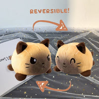 Kawaii Two-sided Cat gato Plush Toys Mood Cat Emotion Cat Gato Doll Double-Sided Flip Doll Peluches For Pulpos Kid Gift