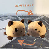 Kawaii Two-sided Cat gato Plush Toys Mood Cat Emotion Cat Gato Doll Double-Sided Flip Doll Peluches For Pulpos Kid Gift