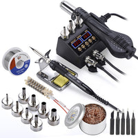 750W SMD Rework Soldering Station 2 in 1 hot air soldering iron LCD Digital display welding station for BGA PCB IC Repair 8898