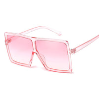 Leopard Big Flat Frame Vintage Sunglasses Women Luxury Brand Trendy Flat Top Sun Glasses Female Gradient Shades UV400 Protection