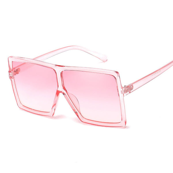 Leopard Big Flat Frame Vintage Sunglasses Women Luxury Brand Trendy Flat Top Sun Glasses Female Gradient Shades UV400 Protection