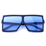 Leopard Big Flat Frame Vintage Sunglasses Women Luxury Brand Trendy Flat Top Sun Glasses Female Gradient Shades UV400 Protection