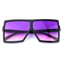 Leopard Big Flat Frame Vintage Sunglasses Women Luxury Brand Trendy Flat Top Sun Glasses Female Gradient Shades UV400 Protection