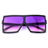 Leopard Big Flat Frame Vintage Sunglasses Women Luxury Brand Trendy Flat Top Sun Glasses Female Gradient Shades UV400 Protection