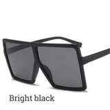 Leopard Big Flat Frame Vintage Sunglasses Women Luxury Brand Trendy Flat Top Sun Glasses Female Gradient Shades UV400 Protection