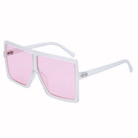 Leopard Big Flat Frame Vintage Sunglasses Women Luxury Brand Trendy Flat Top Sun Glasses Female Gradient Shades UV400 Protection