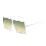 Leopard Big Flat Frame Vintage Sunglasses Women Luxury Brand Trendy Flat Top Sun Glasses Female Gradient Shades UV400 Protection