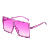 Leopard Big Flat Frame Vintage Sunglasses Women Luxury Brand Trendy Flat Top Sun Glasses Female Gradient Shades UV400 Protection