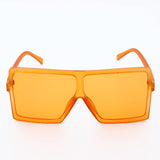 Leopard Big Flat Frame Vintage Sunglasses Women Luxury Brand Trendy Flat Top Sun Glasses Female Gradient Shades UV400 Protection