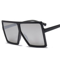 Leopard Big Flat Frame Vintage Sunglasses Women Luxury Brand Trendy Flat Top Sun Glasses Female Gradient Shades UV400 Protection