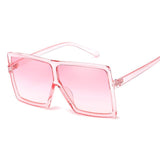 Leopard Big Flat Frame Vintage Sunglasses Women Luxury Brand Trendy Flat Top Sun Glasses Female Gradient Shades UV400 Protection