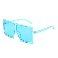 Leopard Big Flat Frame Vintage Sunglasses Women Luxury Brand Trendy Flat Top Sun Glasses Female Gradient Shades UV400 Protection