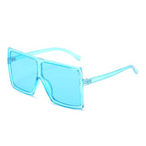 Leopard Big Flat Frame Vintage Sunglasses Women Luxury Brand Trendy Flat Top Sun Glasses Female Gradient Shades UV400 Protection