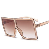 Leopard Big Flat Frame Vintage Sunglasses Women Luxury Brand Trendy Flat Top Sun Glasses Female Gradient Shades UV400 Protection
