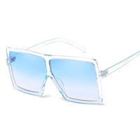 Leopard Big Flat Frame Vintage Sunglasses Women Luxury Brand Trendy Flat Top Sun Glasses Female Gradient Shades UV400 Protection