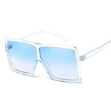 Leopard Big Flat Frame Vintage Sunglasses Women Luxury Brand Trendy Flat Top Sun Glasses Female Gradient Shades UV400 Protection
