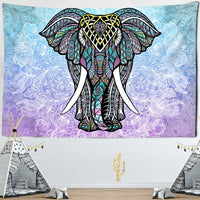Indian Style Elephant Tapestry Wall Hanging Yoga Mat for Home Bedroom Decor Mandala Psychedelic Polyester Tapestry