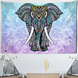 Indian Style Elephant Tapestry Wall Hanging Yoga Mat for Home Bedroom Decor Mandala Psychedelic Polyester Tapestry