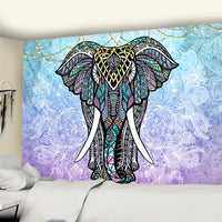 Indian Style Elephant Tapestry Wall Hanging Yoga Mat for Home Bedroom Decor Mandala Psychedelic Polyester Tapestry