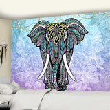 Indian Style Elephant Tapestry Wall Hanging Yoga Mat for Home Bedroom Decor Mandala Psychedelic Polyester Tapestry