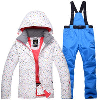 Winter Women Ski Suit Thermal Ski Jacket Pants Set Windproof Waterproof Snowboarding Jacket Female Skiing Suits Snow Coat