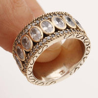 Vintage Single Row Purple Rhinestone Rings Punk Flower Pattern Ring For Men Women Gifts Gothic Fashion Jewelry bague Z4P116