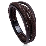 Vintage Handmade Feather Multilayer Leather Bracelet Sets Men Fashion Braiding Coffee Rope Wrap Bracelets &amp; Bangles Male Gift