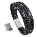 Vintage Handmade Feather Multilayer Leather Bracelet Sets Men Fashion Braiding Coffee Rope Wrap Bracelets &amp; Bangles Male Gift