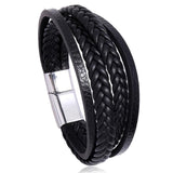 Vintage Handmade Feather Multilayer Leather Bracelet Sets Men Fashion Braiding Coffee Rope Wrap Bracelets &amp; Bangles Male Gift