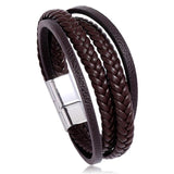 Vintage Handmade Feather Multilayer Leather Bracelet Sets Men Fashion Braiding Coffee Rope Wrap Bracelets &amp; Bangles Male Gift