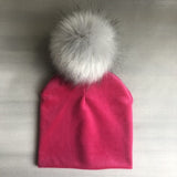 Autumn Winter Kids Girls Solid Velvet Hat With Pompon Baby Beanie Pompom Cap Children&#39;s Accessories