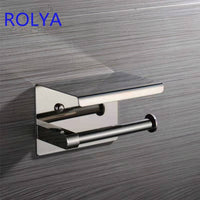 ROLYA SUS 304 Stainless Steel Wall Mount Bathroom Lavatory  Tissue Holder Paper Towel Holder Rolling Toilet Paper Holder