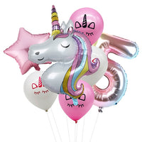 6pcs Rainbow Gradient Unicorn Party Balloon 32 inch Number Birthday Party Decorations Kids Unicorn Party Wedding Balloons Globos