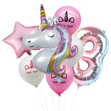 6pcs Rainbow Gradient Unicorn Party Balloon 32 inch Number Birthday Party Decorations Kids Unicorn Party Wedding Balloons Globos