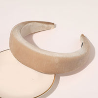 Autumn Winter Bright Color Flannel Headband For Women Wide Hairband Soft Thick Sponge Hair Hoop Turban Knitted Hair Accessories