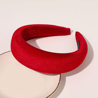 Autumn Winter Bright Color Flannel Headband For Women Wide Hairband Soft Thick Sponge Hair Hoop Turban Knitted Hair Accessories