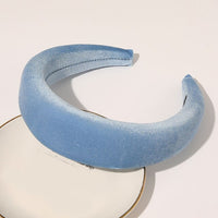 Autumn Winter Bright Color Flannel Headband For Women Wide Hairband Soft Thick Sponge Hair Hoop Turban Knitted Hair Accessories